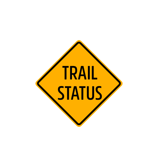 road sign with text: trail status