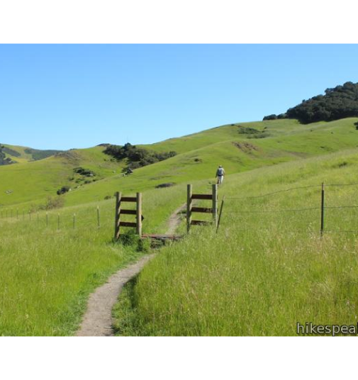 johnson ranch hiking trail over green hills