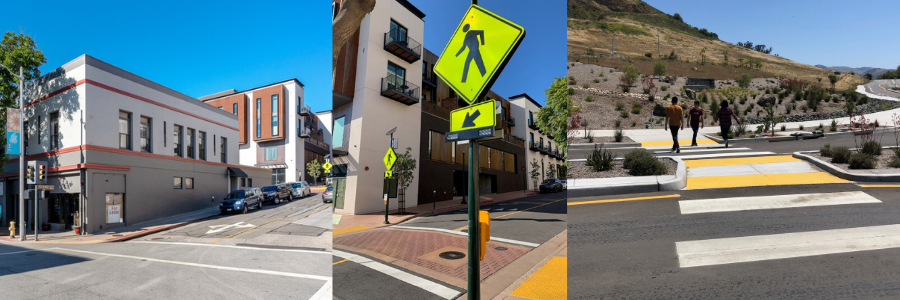 Monterey Street Crosswalk sign and Orcutt Road crosswalk