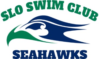 SLO Swim Club Seahawks logo in green and blue