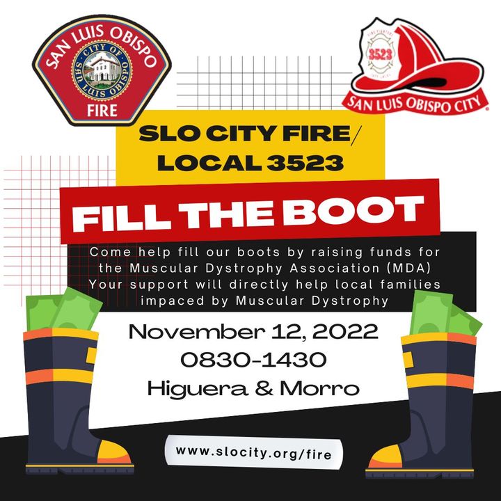 SLO City Fire Fill the Boot Fundraiser Higuera and Morro November 12, 2022