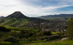 San Luis Obispo with Bishop Peak in the background.