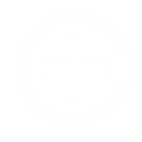 Icon of circle with health cross in the middle