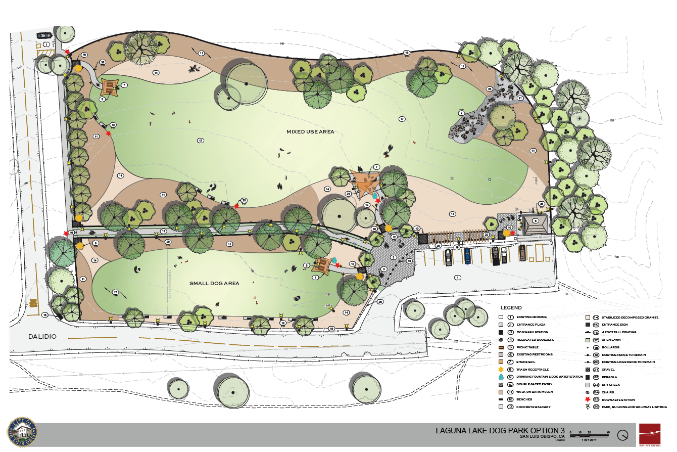 Concept Design 3 for the Laguna Lake Dog Park 