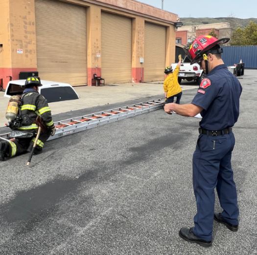 Firefighter with a clipboard