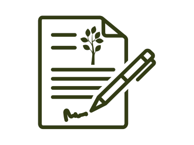 An icon of a paper application with a pen