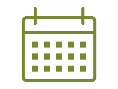 A green icon a calendar