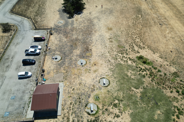 An aerial picture of the Laguna Lake Dog Park in San Luis Obispo