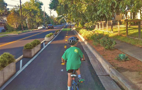 Protected on street bikeway