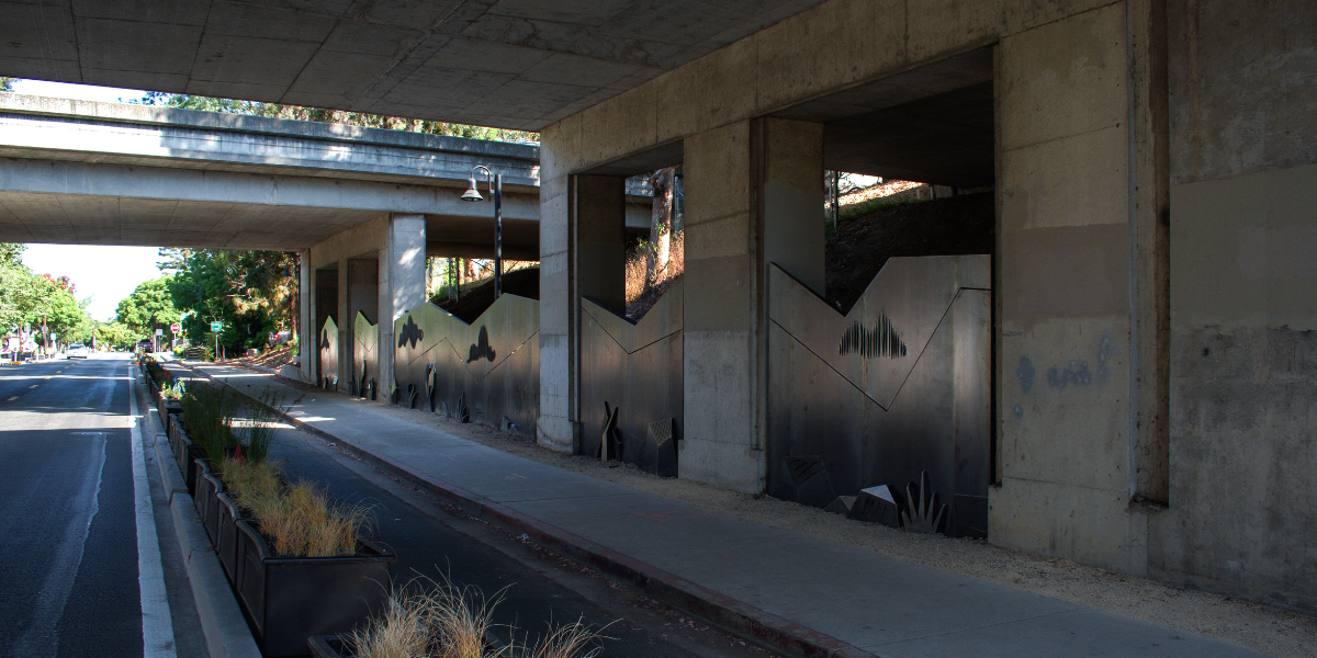 A picture of the Chorro Street Underpass Art Fence