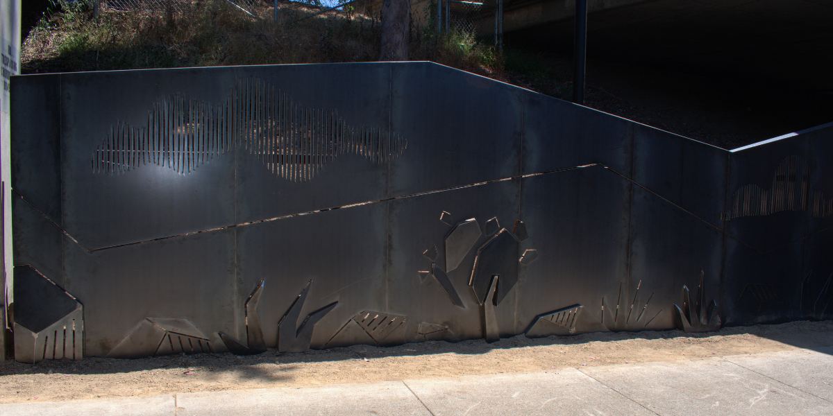 A picture of the Chorro Street Underpass Art Fence