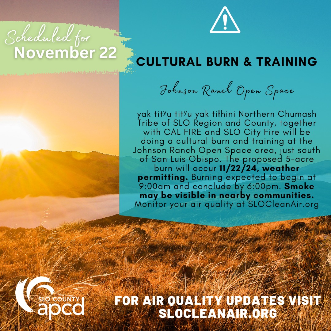 APCD Info about Cultural Burn on Nov 22, 2024